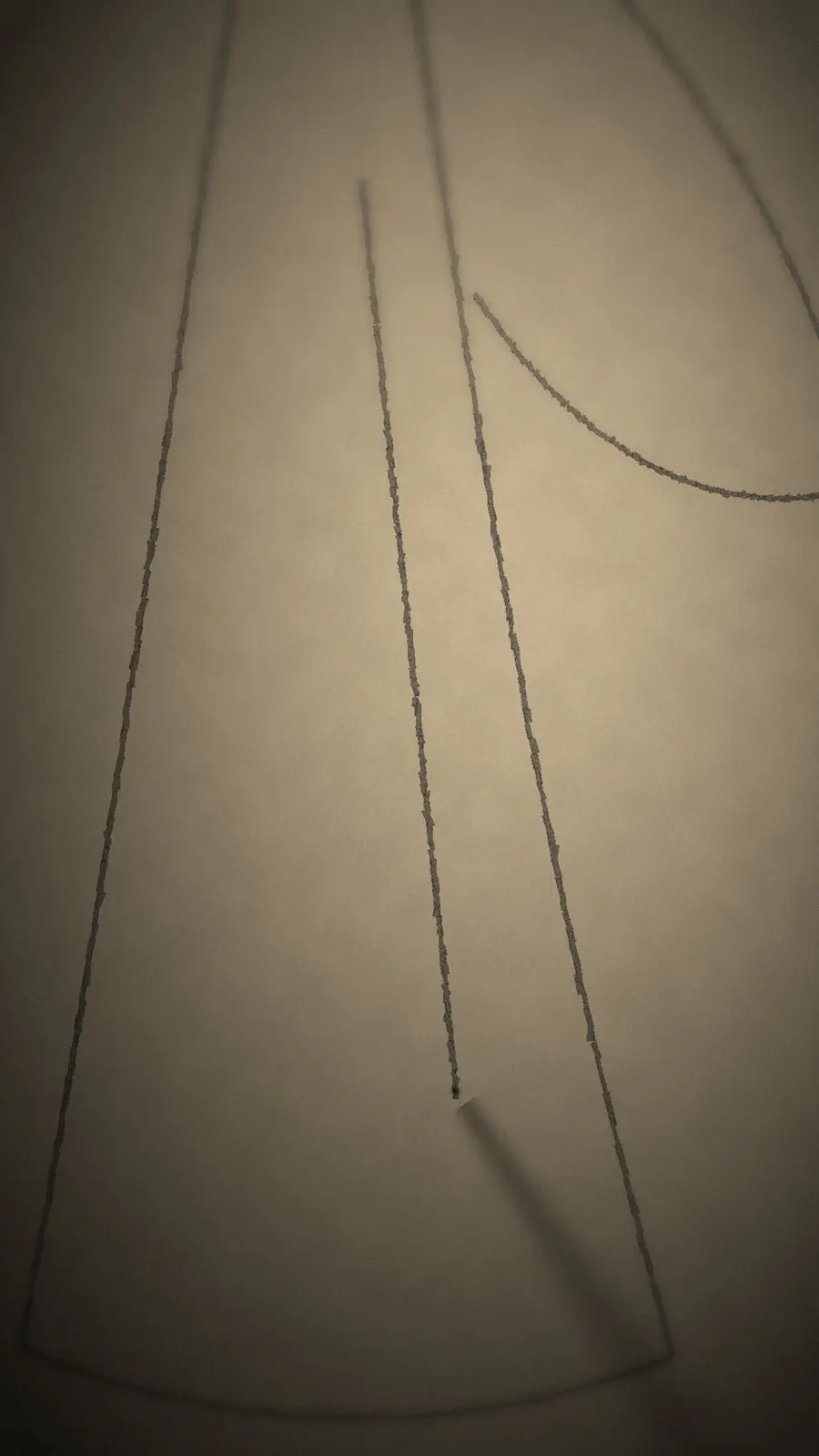 A pencil sketch of an abaya on cream paper